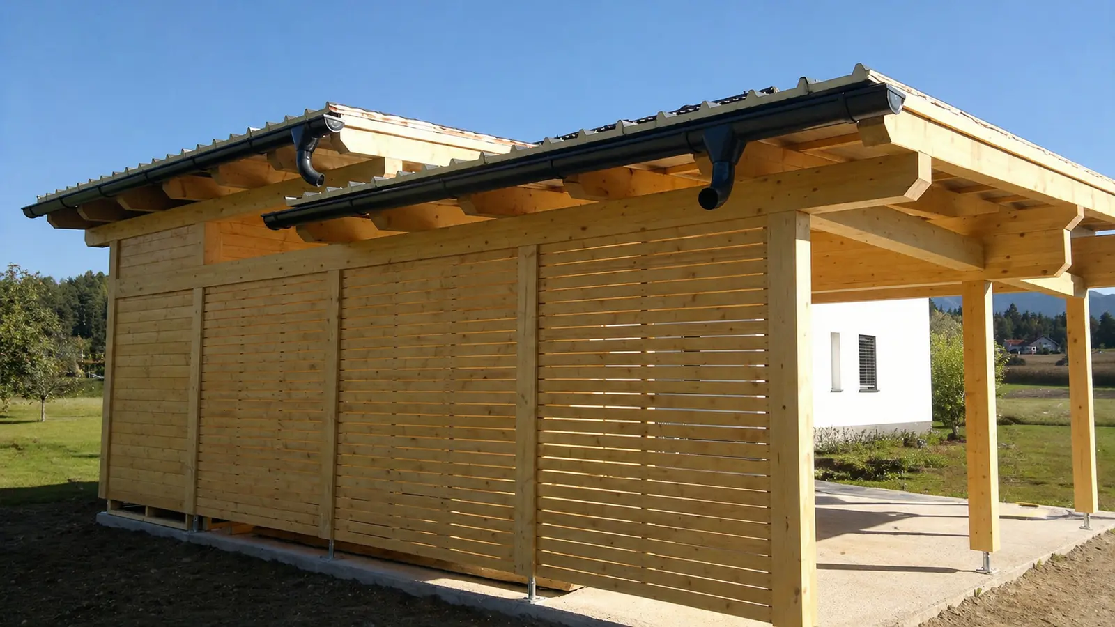 Individueller Carport aus Holz